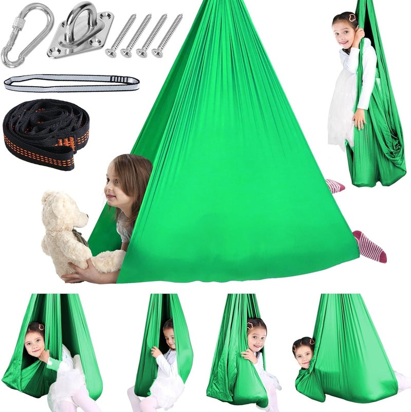Chihee Sensory Swing Therapy Swing Hammock Indoor Outdoor for Kids, Hardware Included, Soft Breathable Nylon Cuddle Swing Joy Hammock for Child Adult with Autism, ADHD, Aspergers, Sensory Integration - Image 1